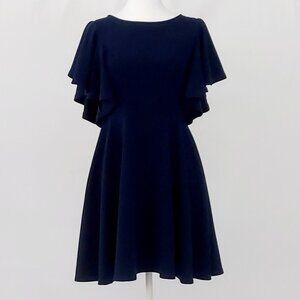 Elegant Women’s Knee-Length Fit and Flare Dress Navy, Size: Medium